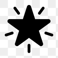 PNG Star icon with radiant lines, user interface icon on transparent background