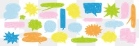 PNG Colorful speech bubble collection, transparent background