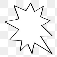 PNG Explosive comic-style starburst shape., transparent background