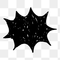 PNG Comic-style black explosion shape, transparent background