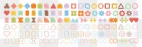 PNG Colorful geometric shape collection on transparent background