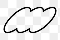 PNG Simple black cloud outline on transparent background