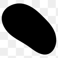 PNG Abstract black bean shape illustration, transparent background