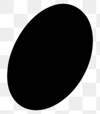 PNG Simple black oval shape, transparent background