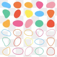 PNG Colorful abstract geometric shapes, transparent background