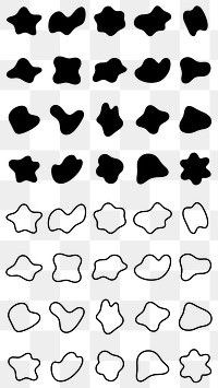 PNG Abstract blob shapes collection, transparent background