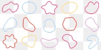 PNG Colorful abstract shape outlines, transparent background