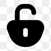 PNG Open padlock security illustration, UI icon on transparent background