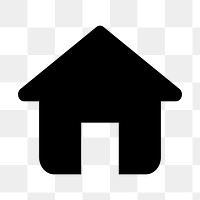 PNG Minimalist black house, UI icon on transparent background