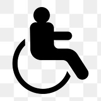 PNG Accessible wheelchair silhouette, UI icon on transparent background