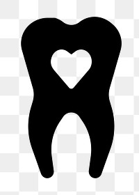 PNG Dental care heart, UI icon on transparent background