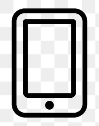 PNG Minimalist tablet outline illustration, UI icon on transparent background