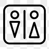 PNG Restroom symbol genders, UI icon on transparent background