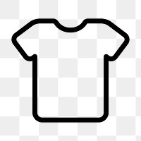 PNG Minimalist black t-shirt outline, UI icon on transparent background