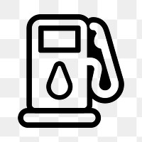 PNG Minimalist fuel pump illustration, UI icon on transparent background