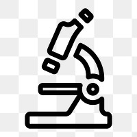 PNG Minimalist microscope line art, UI icon on transparent background