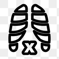 PNG Minimalist ribcage design, UI icon on transparent background