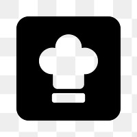 PNG Chef hat silhouette design, UI icon on transparent background