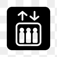 PNG Elevator with arrows, UI icon on transparent background