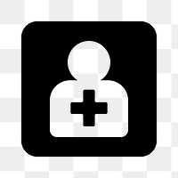 PNG User profile with medical cross, UI icon on transparent background