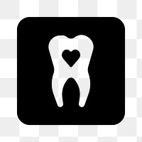 PNG Dental care heart illustration, UI icon on transparent background