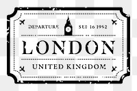 PNG Vintage London travel stamp illustration, transparent background