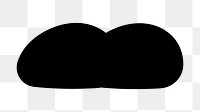 PNG Black silhouette of a mustache. on transparent background