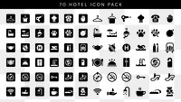 PNG Comprehensive hotel service icons, user interface icons on transparent background