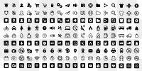 PNG Comprehensive vector icon set, user interface icons on transparent background