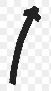 PNG Bold black hand-drawn arrow on transparent background