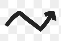 PNG Curved arrow indicating growth on transparent background