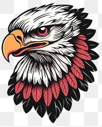 PNG Vintage eagle head old-school tattoo art illustration details.