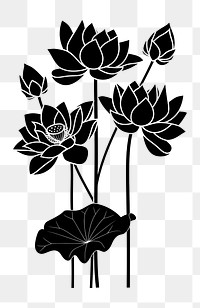 PNG Lotus silhouette art illustration.