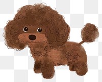 PNG Brown poodle dog cartoon animal puppy.