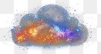 PNG Colorful cloud shape sparkle universe space art.