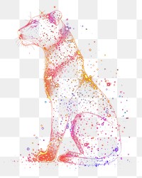 PNG Colorful leo shape light glitter panther animal night.