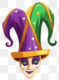 PNG Mardi Gras hat purple carnival colorful.