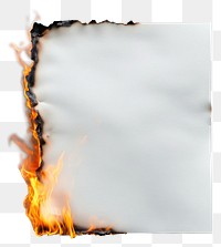 PNG Burnt white paper edge fire effect flame.