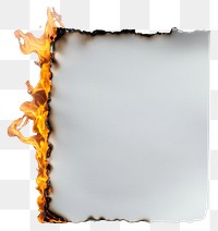 PNG Burnt white paper edge fire flame edges.