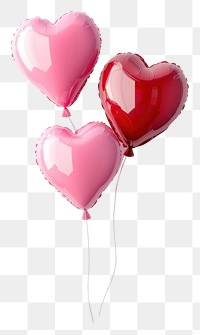 PNG Pink and red heart shape balloon heart-shaped valentine's decoration.