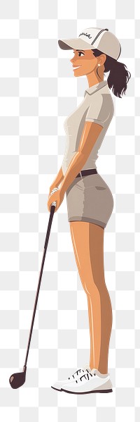 PNG Woman golf player illustration female sports.