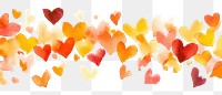 PNG Hearts confetti border illustration watercolor background.