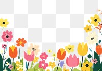 PNG Spring flowers illustration colorful nature.