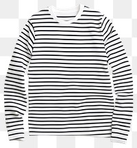 PNG A white long-sleeve T-shirt with black horizontal stripes apparel comfortable sweatshirt.