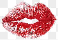 PNG Kiss mark lipstick print red.