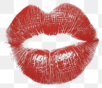 PNG Kiss mark lipstick print red.