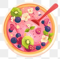 PNG Acai yogurt bowl illustration fruit view.