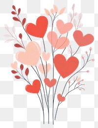 PNG Heart bouquet illustration graphics valentine's.