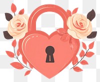 PNG Heart lock illustration roses style.