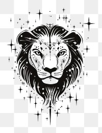 PNG Leo zodiac tattoo art illustration background.